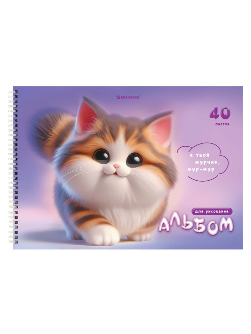 Альбомы для рисования ДЭК, А4, 40 л., КОМПЛЕКТ 2 шт., гребень, Soft-touch, BRAUBERG, 200х290 мм, 