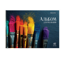 Альбомы для рисования ДЭК, А4, 40 л., КОМПЛЕКТ 2 шт., гребень, глянцевый лак, BRAUBERG, 200х290 мм, 