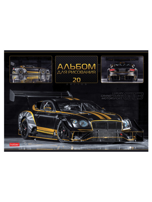 Альбом для рисования А4 20 л., скоба, обложка картон, HATBER, 205х290 мм, 