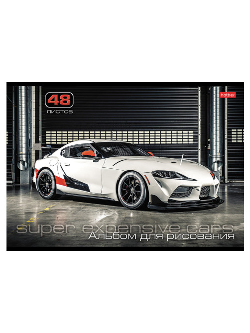 Альбом для рисования А4 48 л., скоба, обложка картон, HATBER, 205х290 мм, 