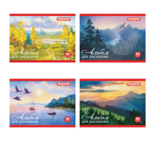 Альбом для рисования, МАЛЫЙ ФОРМАТ А5, 40 л., скоба, обложка офсет, ПИФАГОР, 200х148 мм, 