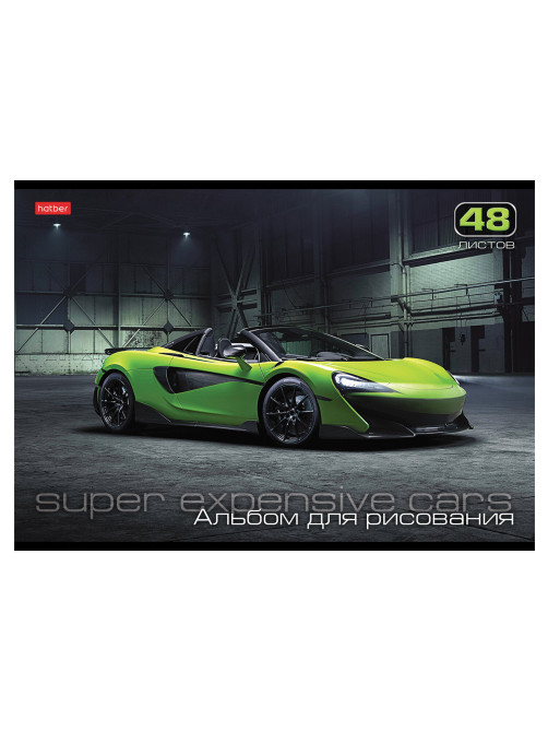 Альбом для рисования А4 48 л., скоба, обложка картон, HATBER, 205х290 мм, 