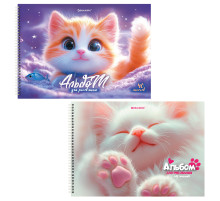 Альбомы для рисования ДЭК, А4, 40 л., КОМПЛЕКТ 2 шт., гребень, Soft-touch, BRAUBERG, 200х290 мм, 