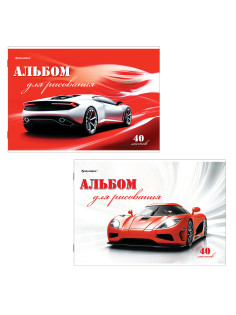Альбом для рисования, А4, 40 листов, скоба, обложка картон, BRAUBERG, 200х283 мм, 