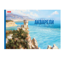 Альбом для акварели А4 20 л., бумага 200 г/м2, склейка, подложка, HATBER, 