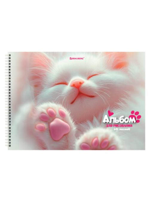 Альбомы для рисования ДЭК, А4, 40 л., КОМПЛЕКТ 2 шт., гребень, Soft-touch, BRAUBERG, 200х290 мм, 