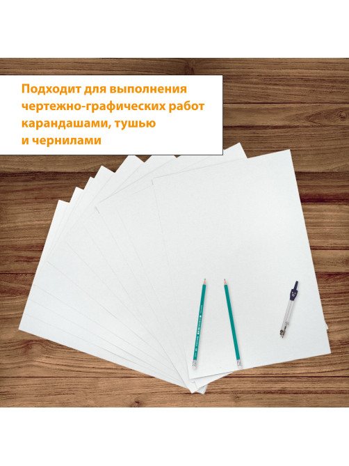 Папка для черчения БОЛЬШАЯ А3, 297х420 мм, 24 л., 200 г/м2, без рамки, ватман ГОЗНАК КБФ, BRAUBERG, 129254