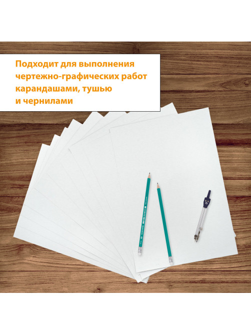Папка для черчения А4, 210х297 мм, 24 л., 200 г/м2, без рамки, ватман ГОЗНАК КБФ, BRAUBERG, 129255