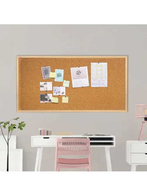 Доска пробковая для объявлений 100x200 см, коричневая рамка из МДФ, 2х3 OFFICE, (Польша), TC1020