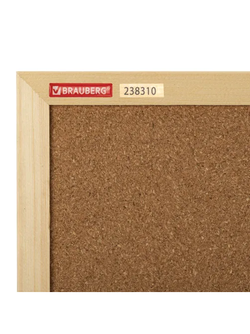 Доска пробковая для объявлений 45х60 см, деревянная рамка, BRAUBERG Wood, 238310