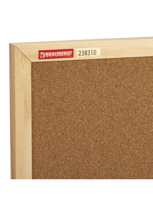 Доска пробковая для объявлений 45х60 см, деревянная рамка, BRAUBERG Wood, 238310