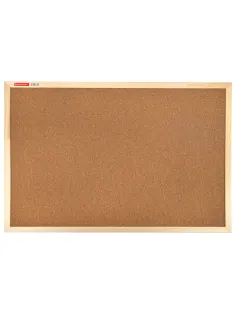 Доска пробковая для объявлений 60х90 см, деревянная рамка, BRAUBERG Wood, 238311