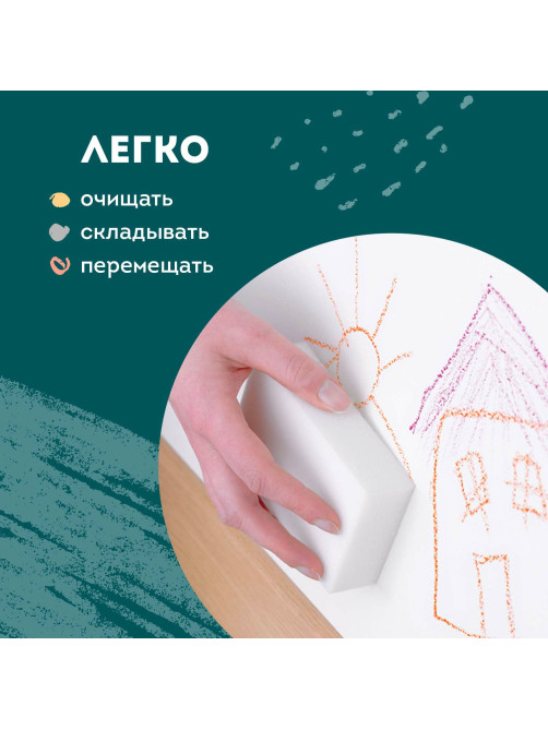 Доска двустороняя для мела и маркеров (35х41 см), настольная, подставка, черная/белая, ПИФАГОР, 236888