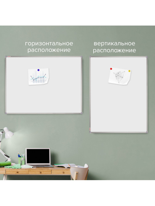 Доска магнитно-маркерная 90х120 см, алюминиевая рамка, ГАРАНТИЯ 10 ЛЕТ, STAFF, 235463