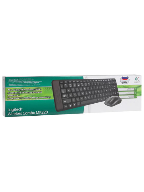 Набор беспроводной LOGITECH Wireless Desktop MK220, клавиатура, мышь 2 кнопки + 1 колесо-кнопка, черный, 920-003236
