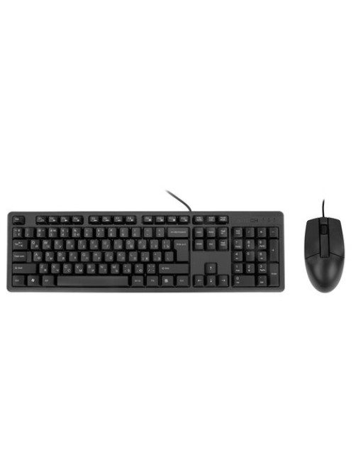 Набор проводной A4TECH KK-3330, USB, клавиатура 104 клавиши, мышь 2 кнопки + 1 кнопка-колесо, черная, 1530249