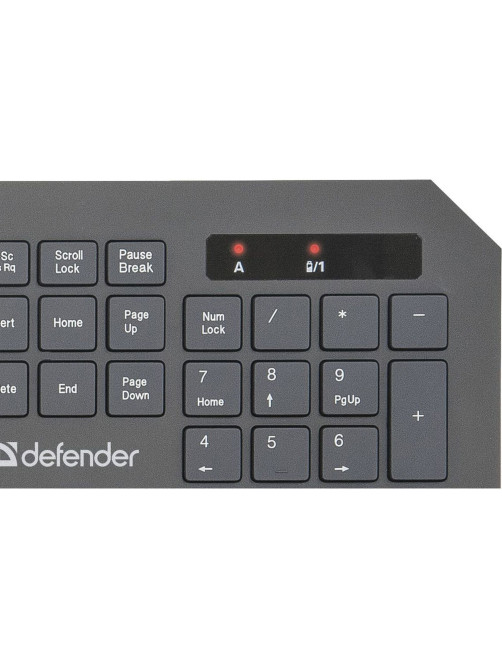 Набор беспроводной DEFENDER Berkeley C-925, клавиатура, мышь 5 кнопок + 1 колесо-кнопка, черный, 45925