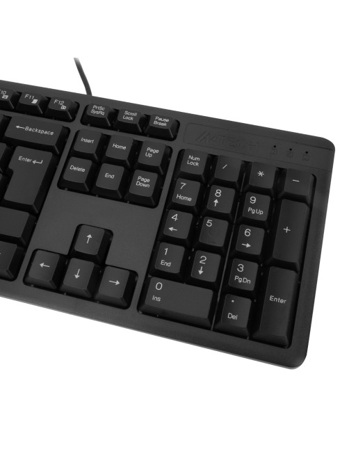 Набор проводной A4TECH KK-3330, USB, клавиатура 104 клавиши, мышь 2 кнопки + 1 кнопка-колесо, черная, 1530249