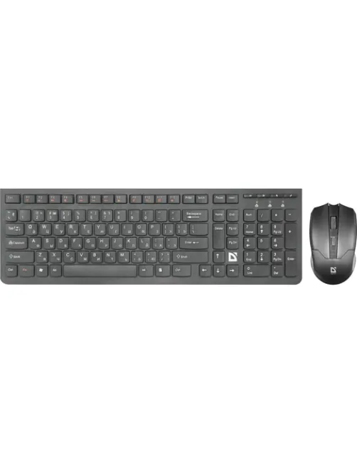 Набор беспроводной DEFENDER Columbia C-775RU, USB, клавиатура, мышь 2 кнопки + 1 колесо-кнопка, черный, 45775