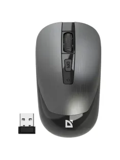 Мышь беспроводная бесшумная DEFENDER Wave MM-995, USB, 3 кнопки+1 колесо-кнопка, оптическая, серая, 52993