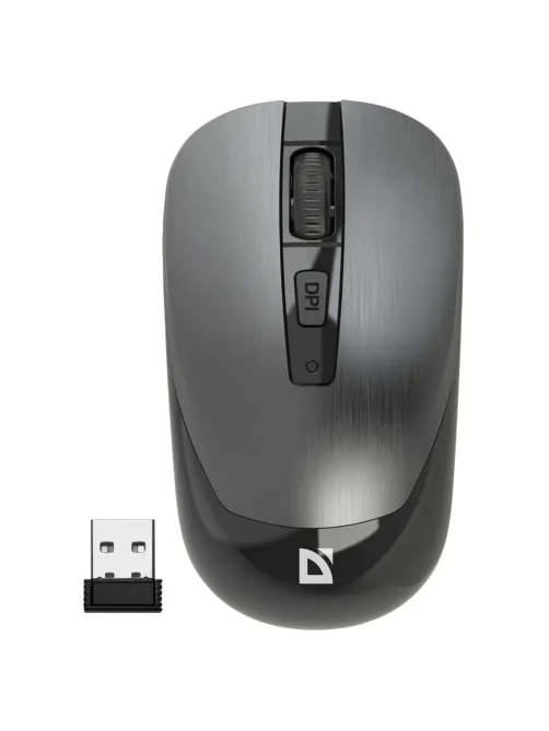 Мышь беспроводная бесшумная DEFENDER Wave MM-995, USB, 3 кнопки+1 колесо-кнопка, оптическая, серая, 52993