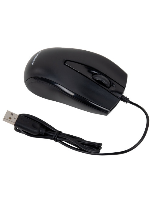 Мышь проводная БЕСШУМНАЯ USB, 1200 dpi, 2 кнопки + колесо-кнопка, оптическая, SONNEN K520, черная, 513944