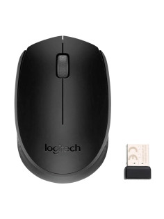 Мышь беспроводная LOGITECH B170, 2 кнопки + 1 колесо-кнопка, оптическая, черная