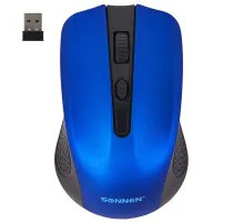 Мышь беспроводная SONNEN V99, USB, 1000/1200/1600 dpi, 4 кнопки, оптическая, синяя, 513530
