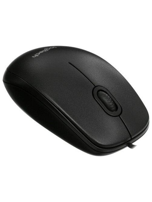 Мышь проводная LOGITECH B100, USB, 2 кнопки + 1 колесо-кнопка, оптическая, черная
