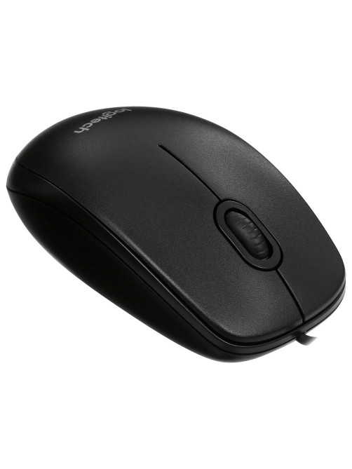Мышь проводная LOGITECH B100, USB, 2 кнопки + 1 колесо-кнопка, оптическая, черная