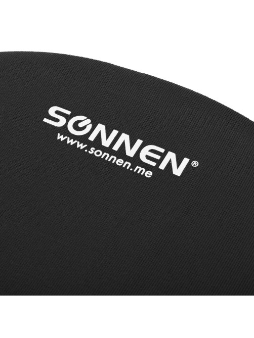Коврик для мыши с подушкой под запястье SONNEN, полиуретан + лайкра, 250х220х20мм, черный, 513299