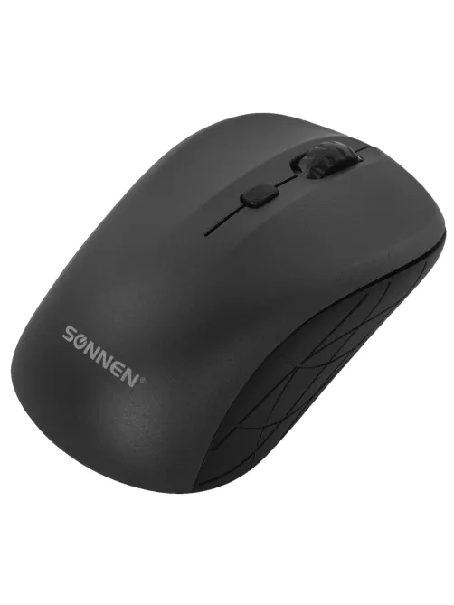 Мышь беспроводная SONNEN V-111, USB, 800/1200/1600 dpi, 4 кнопки, оптическая, черная, 513518
