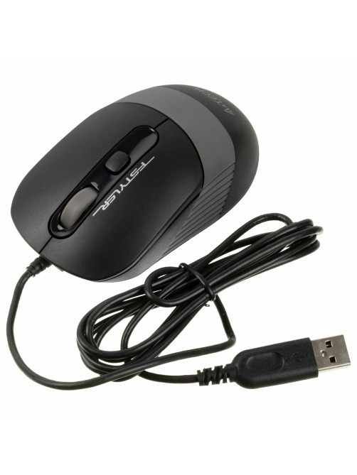 Мышь проводная A4TECH Fstyler FM10, USB, 3 кнопки + 1 колесо-кнопка, оптическая, черная, 1147673
