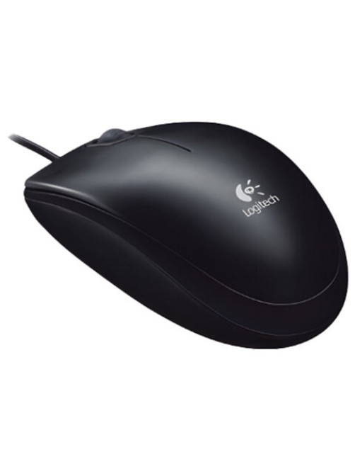Мышь проводная LOGITECH B100, USB, 2 кнопки + 1 колесо-кнопка, оптическая, черная