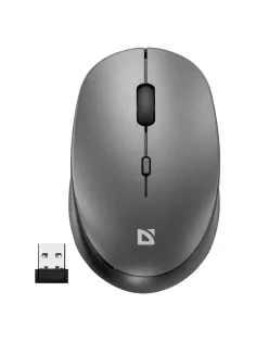 Мышь беспроводная DEFENDER Auris MB-027, USB, 3 кнопки + 1 колесо-кнопка, оптическая, серая, 52029