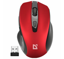 Мышь беспроводная DEFENDER Prime MB-053, USB, 5 кнопок + 1 колесо-кнопка, оптическая, красная, 52052