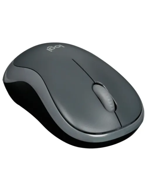 Мышь беспроводная LOGITECH M185, 2 кнопки + 1 колесо-кнопка, оптическая, черно-серая