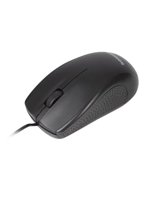 Мышь проводная SONNEN М-201, USB, 1000 dpi, 2 кнопки + колесо-кнопка, оптическая, черная, 512631