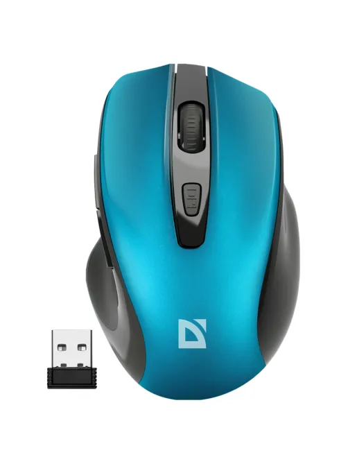 Мышь беспроводная DEFENDER Prime MB-053, USB, 5 кнопок + 1 колесо-кнопка, оптическая, бирюзовая? 52054