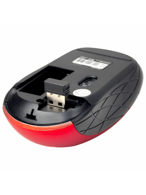 Мышь беспроводная SONNEN V-111, USB, 800/1200/1600 dpi, 4 кнопки, оптическая, красная, 513520