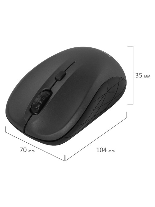 Мышь беспроводная SONNEN V-111, USB, 800/1200/1600 dpi, 4 кнопки, оптическая, черная, 513518