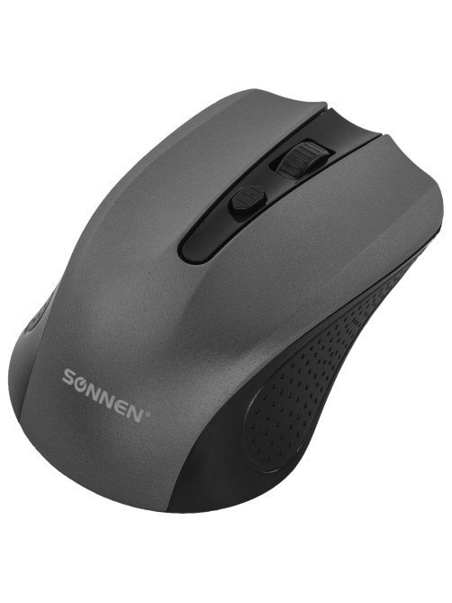 Мышь беспроводная SONNEN V99, USB, 1000/1200/1600 dpi, 4 кнопки, оптическая, серая, 513528