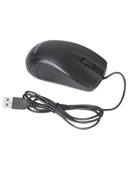 Мышь проводная SONNEN М-201, USB, 1000 dpi, 2 кнопки + колесо-кнопка, оптическая, черная, 512631