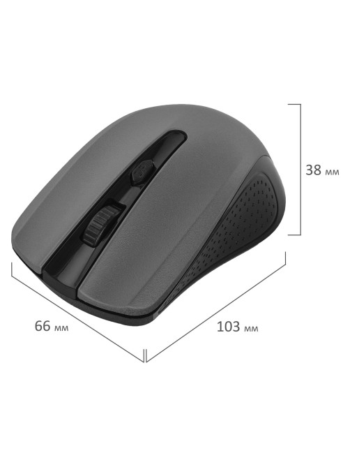 Мышь беспроводная SONNEN V99, USB, 1000/1200/1600 dpi, 4 кнопки, оптическая, серая, 513528