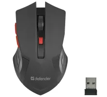 Мышь беспроводная DEFENDER Accura MM-275, USB, 5 кнопок + 1 колесо-кнопка, оптическая, черная, 52276