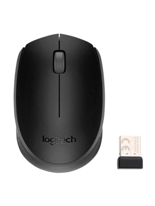 Мышь беспроводная LOGITECH B170, 2 кнопки + 1 колесо-кнопка, оптическая, черная