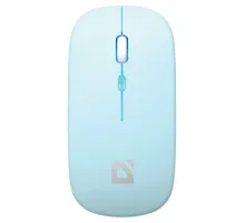 Мышь беспроводная DEFENDER Coda MB-261, 2.4 ГГц + BT, радужная подсветка, 3 кнопки + 1 колесо, 300 мАч, голубая, 52263