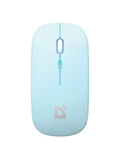 Мышь беспроводная DEFENDER Coda MB-261, 2.4 ГГц + BT, радужная подсветка, 3 кнопки + 1 колесо, 300 мАч, голубая, 52263