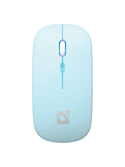 Мышь беспроводная DEFENDER Coda MB-261, 2.4 ГГц + BT, радужная подсветка, 3 кнопки + 1 колесо, 300 мАч, голубая, 52263