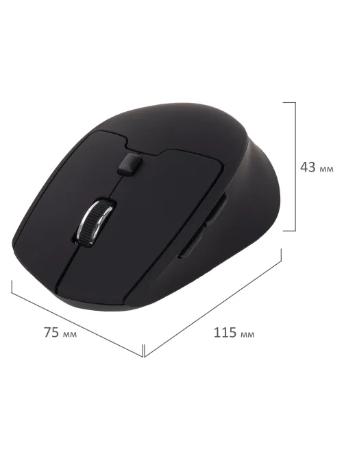 Мышь беспроводная SONNEN V33, USB, 800/1200/1600 dpi, 6 кнопок, оптическая, черная, SOFT TOUCH, 513517